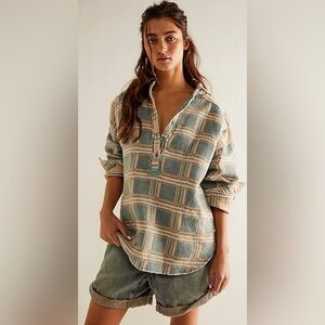We The Free Arizona Sky Jacquard Plaid Shirt Small